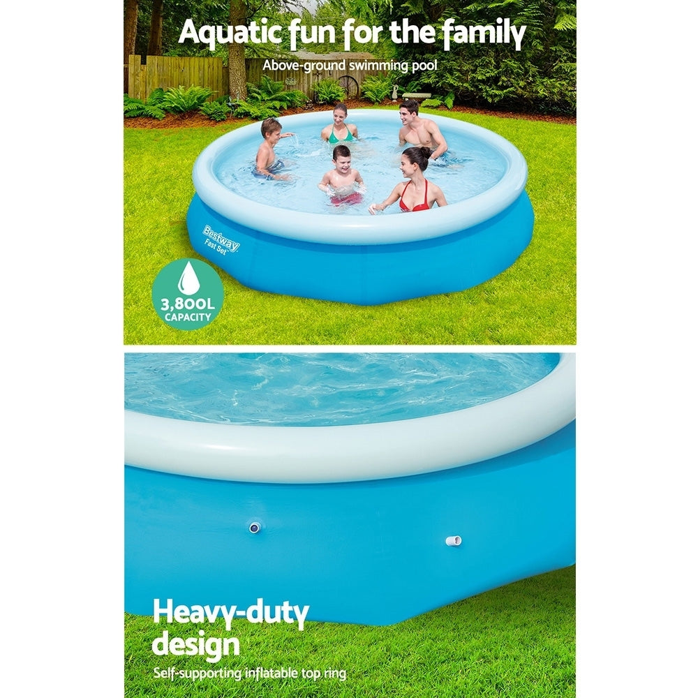 Bestway 305x76cm Round Inflatable Pool 3800L Blue