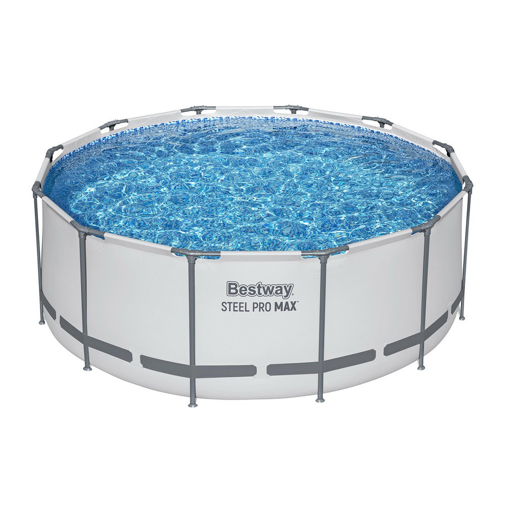 Steel Pro MAX 366cm Round Above Ground Pool with Filter Pump, Cover & Ladder