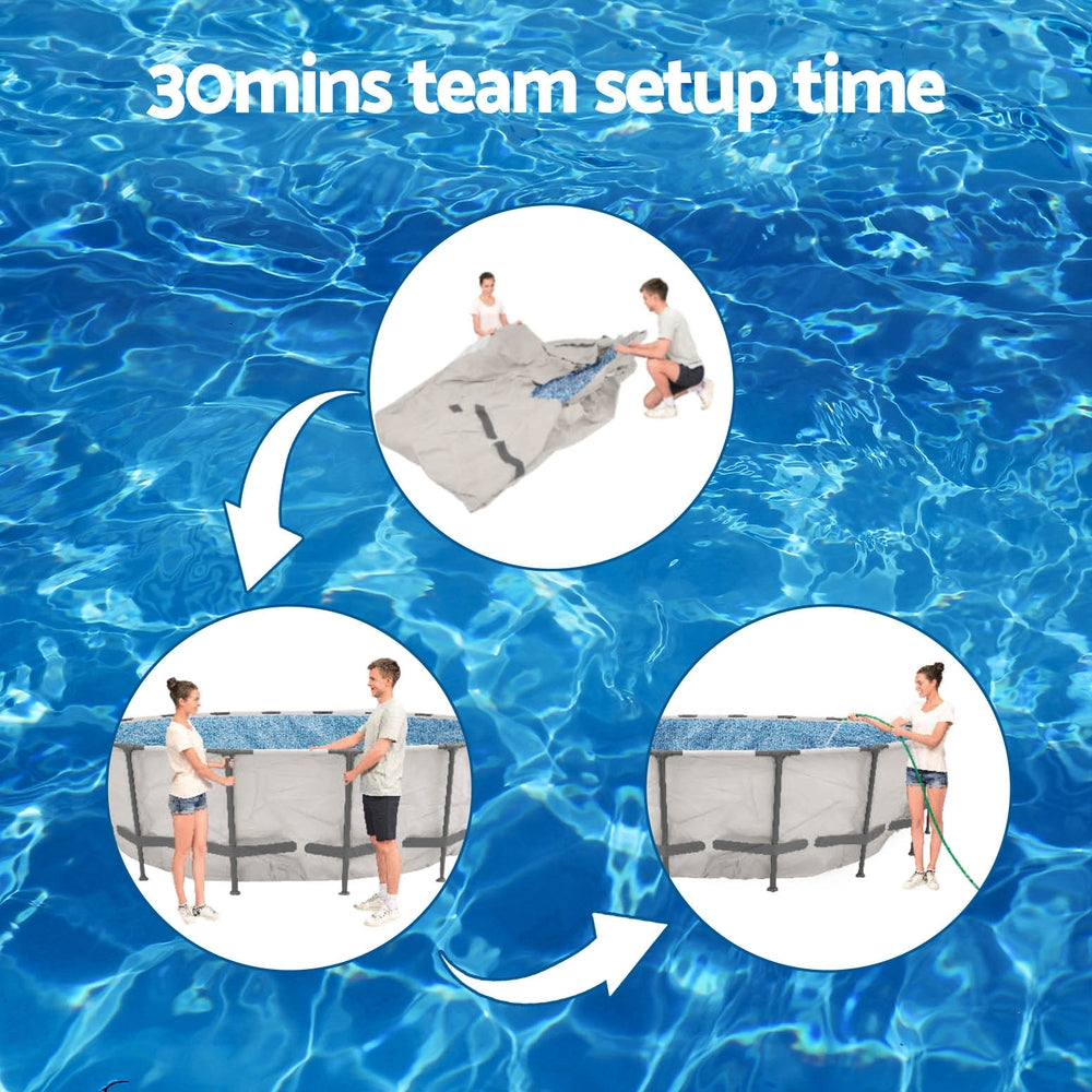 Steel Pro MAX 427cm Round Above Ground Pool with Filter Pump & Ladder