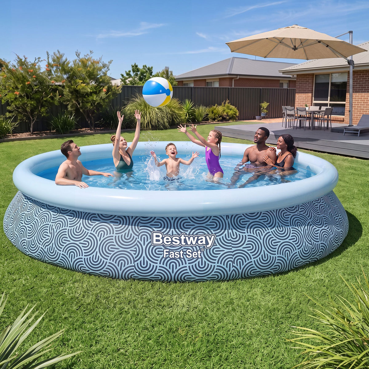 Bestway 457cm Fast Set Above Ground Inflatable Pool with Filter Pump