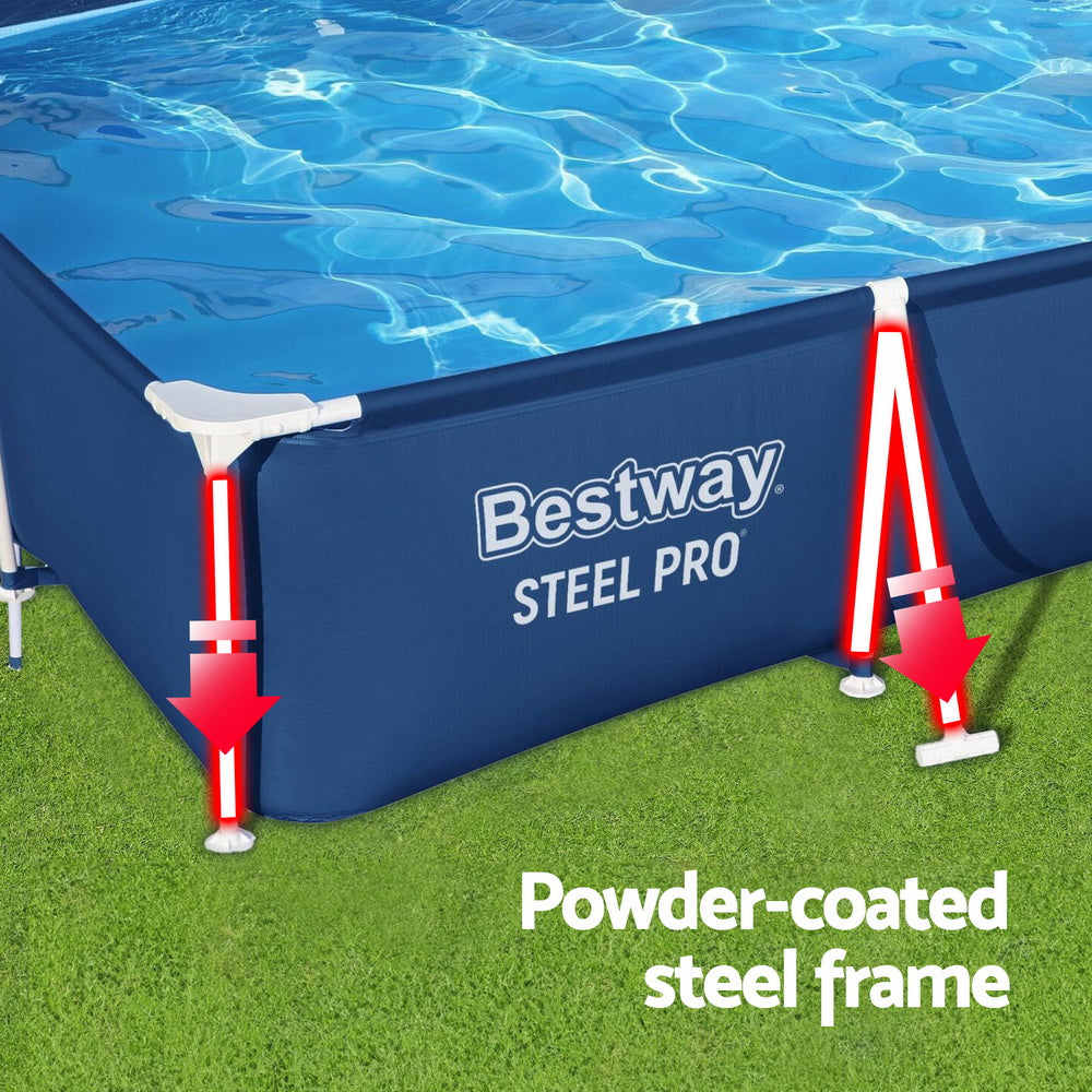 Bestway 300x201x66cm Steel Frame Above Ground Pool 3300L Blue