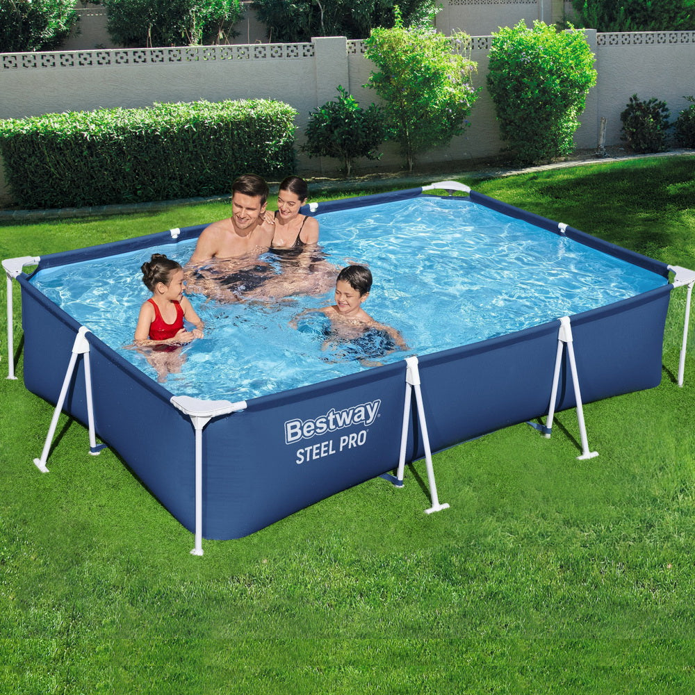 Bestway 300x201x66cm Steel Frame Above Ground Pool 3300L Blue