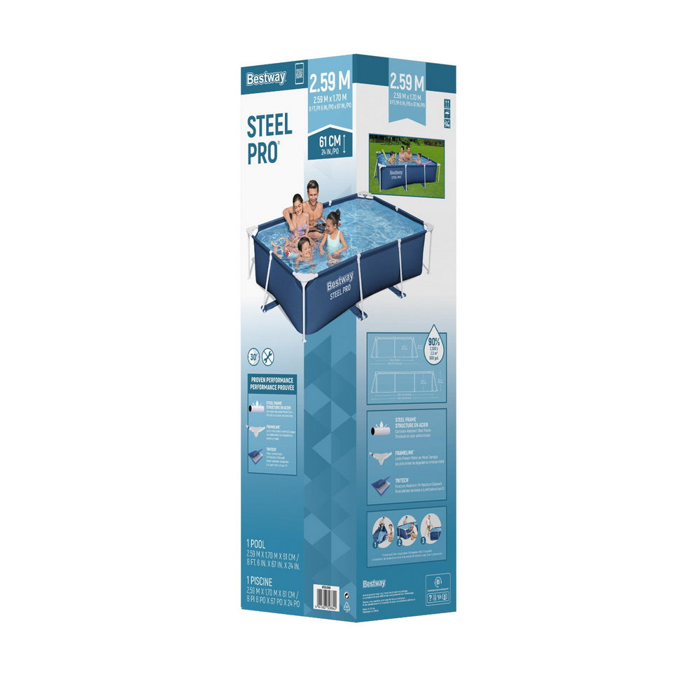 Bestway Steel Pro 2300L Above Ground Pool 259x170x61cm Blue