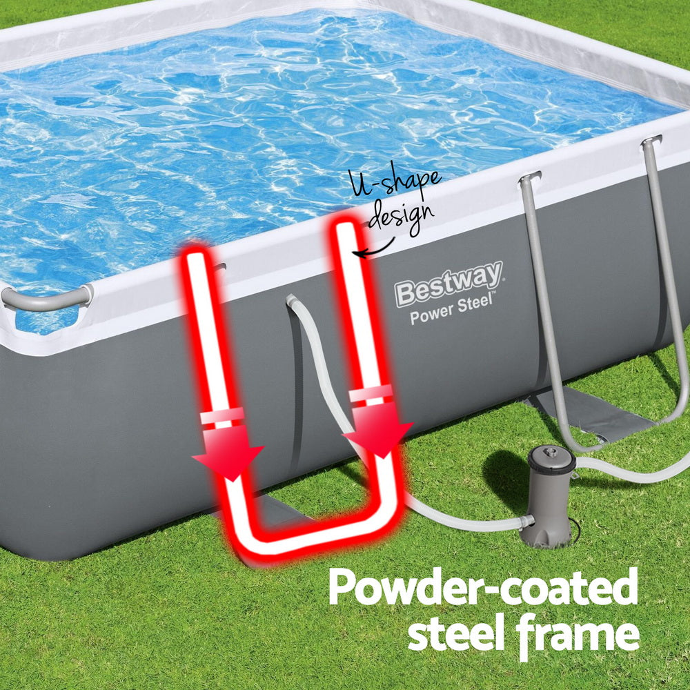 Power Steel 282x196x84cm Above Ground Pool Filter Pump Grey