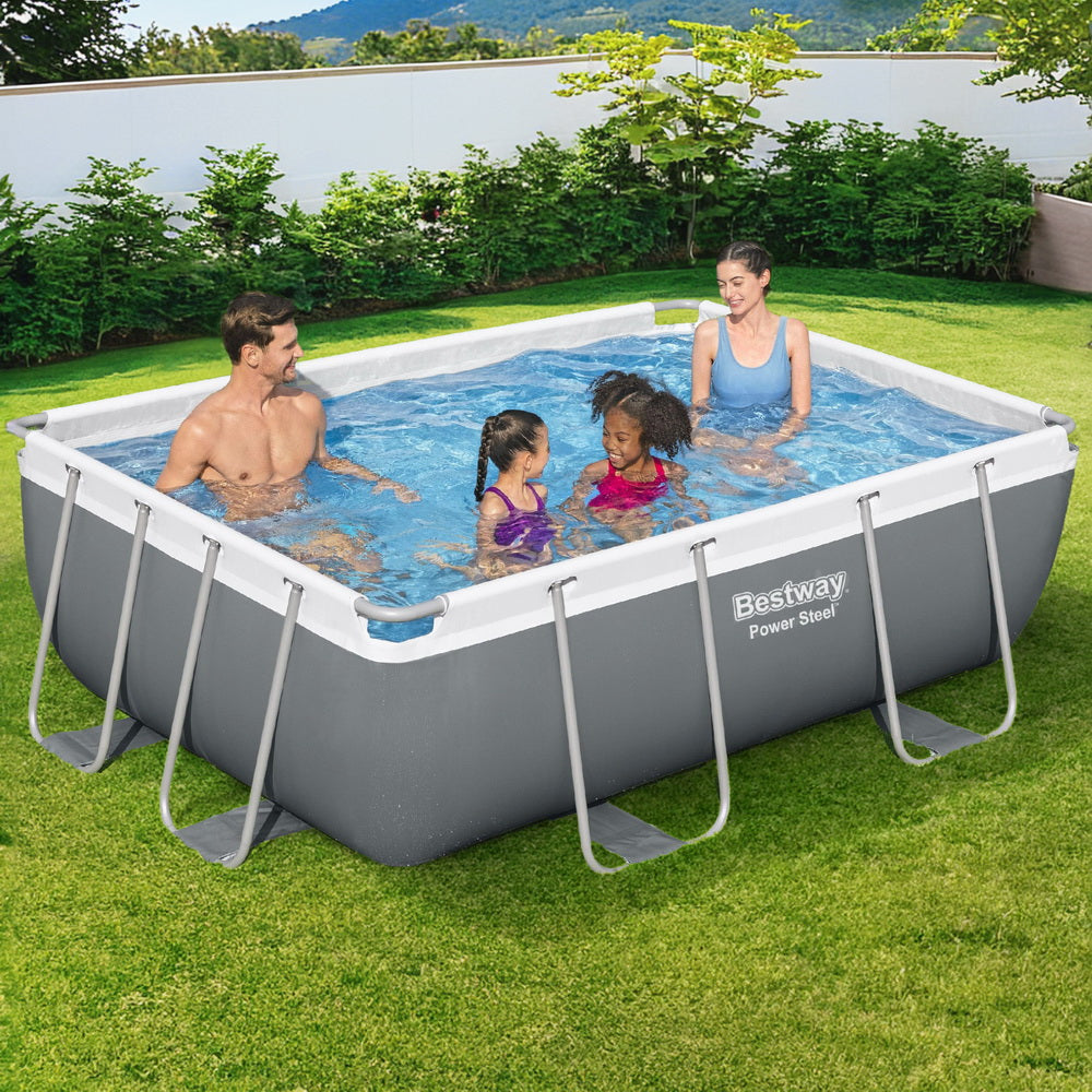 Power Steel 282x196x84cm Above Ground Pool Filter Pump Grey