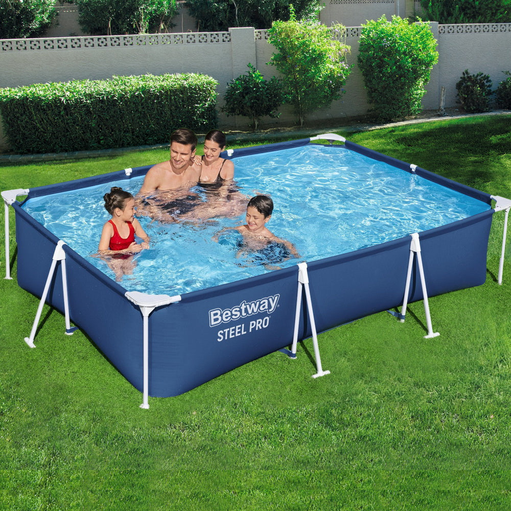 Steel Pro 300x201x66cm Above Ground Pool with Filter Pump Blue