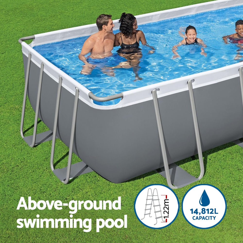 Power Steel 549x274x122cm Steel Frame Above Ground Pool Grey