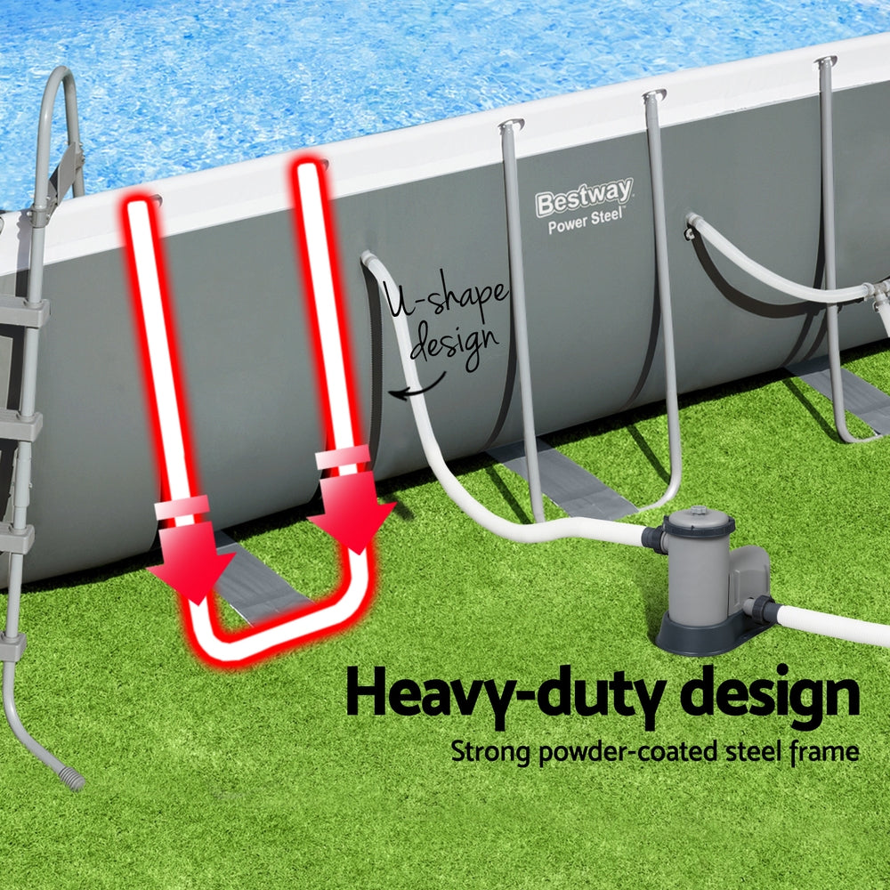 Power Steel 549x274x122cm Steel Frame Above Ground Pool Grey