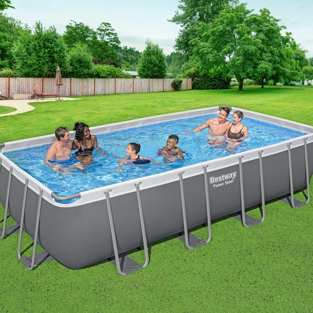 Power Steel 549x274x122cm Steel Frame Above Ground Pool Grey
