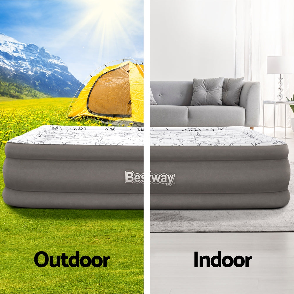 Bestway Queen Air Mattress Inflatable 46cm Grey Beige