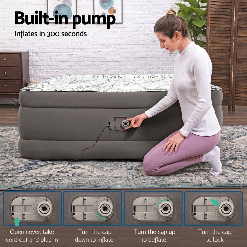 Bestway Queen Air Mattress Inflatable 46cm Grey Beige