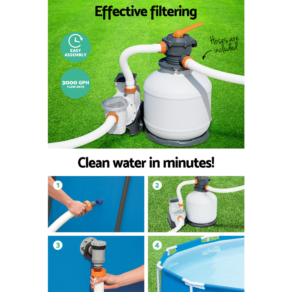 FlowClear™ 3000GPH Sand Filter Pool Pump 11355L/H