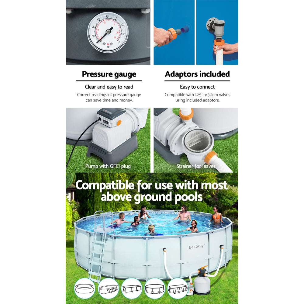 FlowClear™ 3000GPH Sand Filter Pool Pump 11355L/H
