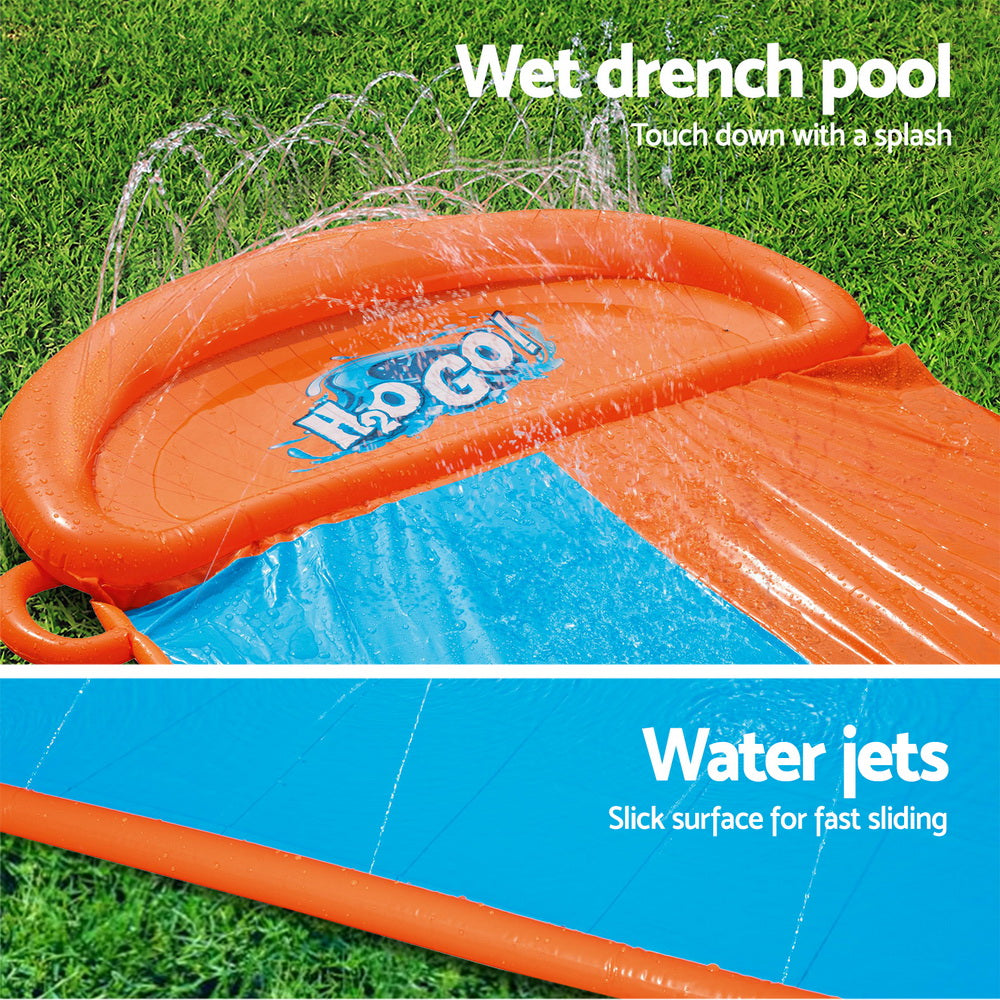 Bestway 488cm Inflatable Dual Water Slide Kids Splash Pad