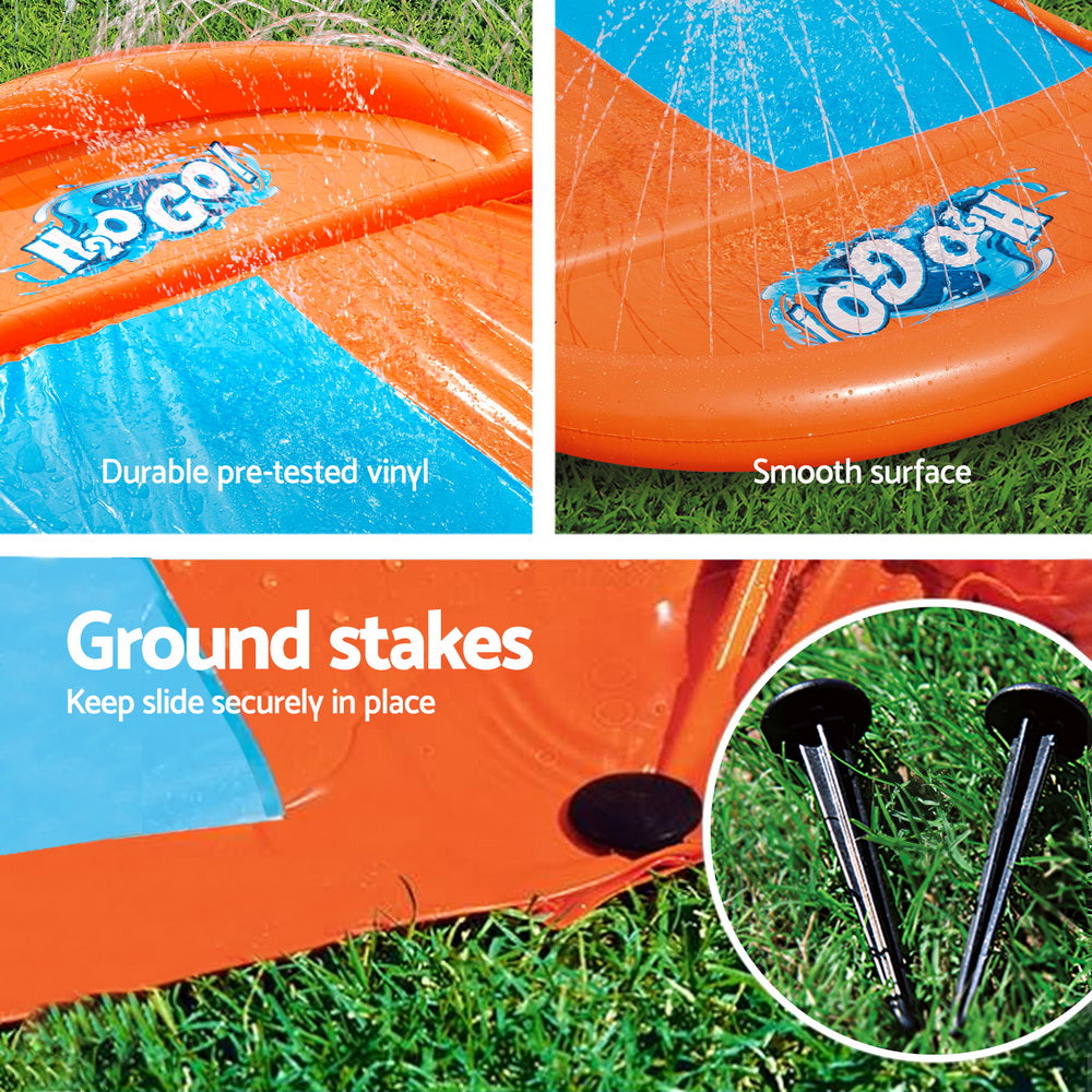 Bestway 488cm Inflatable Dual Water Slide Kids Splash Pad