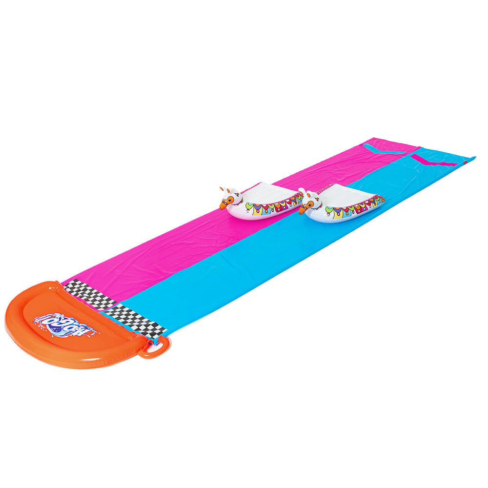 Bestway 488cm Dual Water Slide Splash Pad Kids Outdoor Play