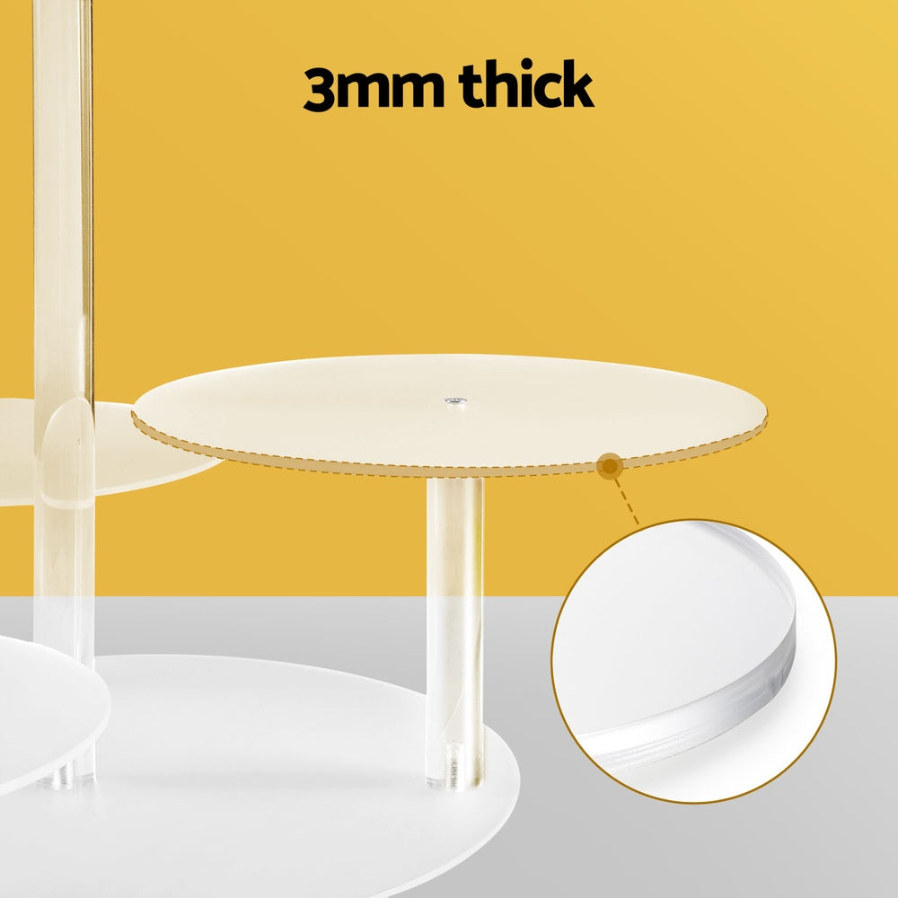 5-Star Chef 5-Tier Acrylic Cake Stand Clear Round Wedding Party Display