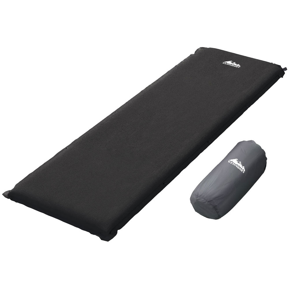 Weisshorn Self Inflating Camping Sleeping Mat Single Black
