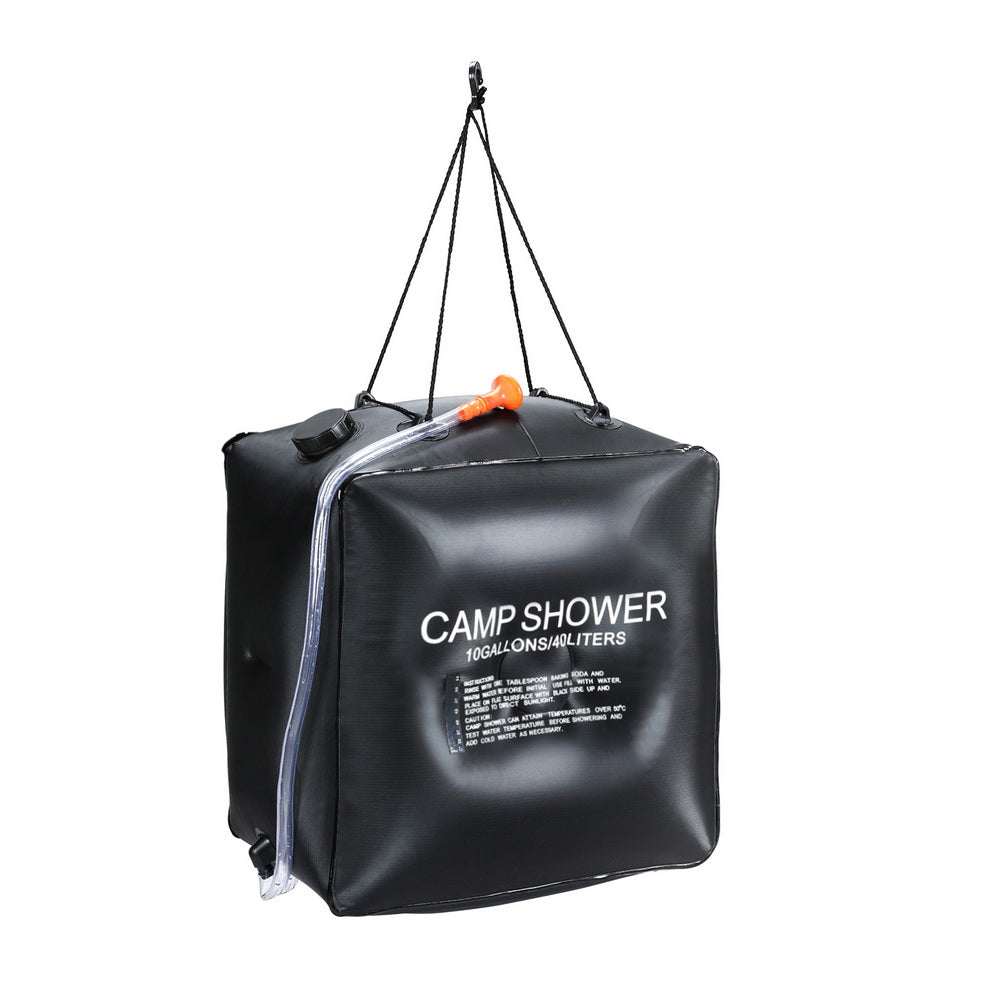 Weisshorn Camping Shower Bag 40L Solar Heated Black