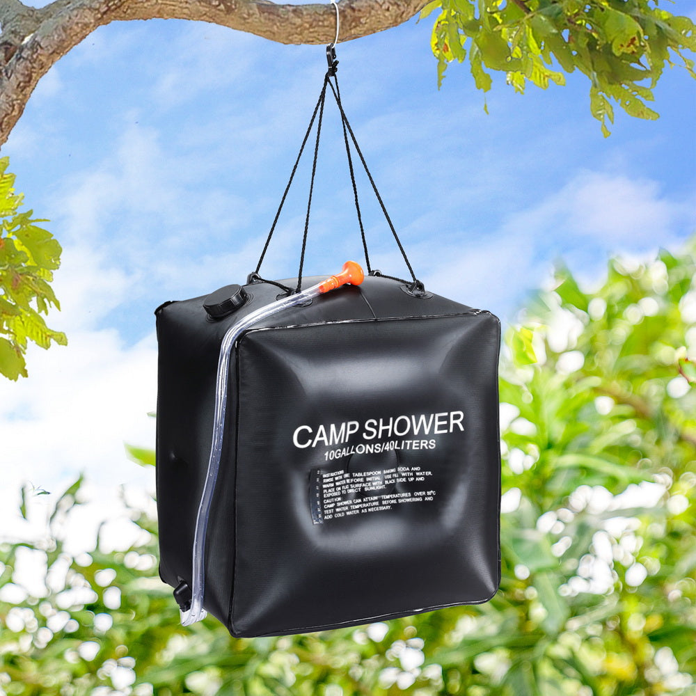 Weisshorn 40L Camping Shower Bag Black Solar-Heated