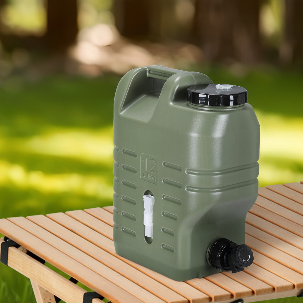 Weisshorn 12L Water Container Jerry Can Green Camping Storage