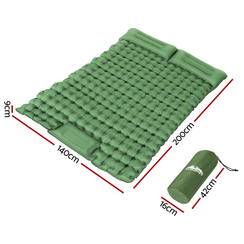 Weisshorn Double Self-Inflating Camping Mattress Green