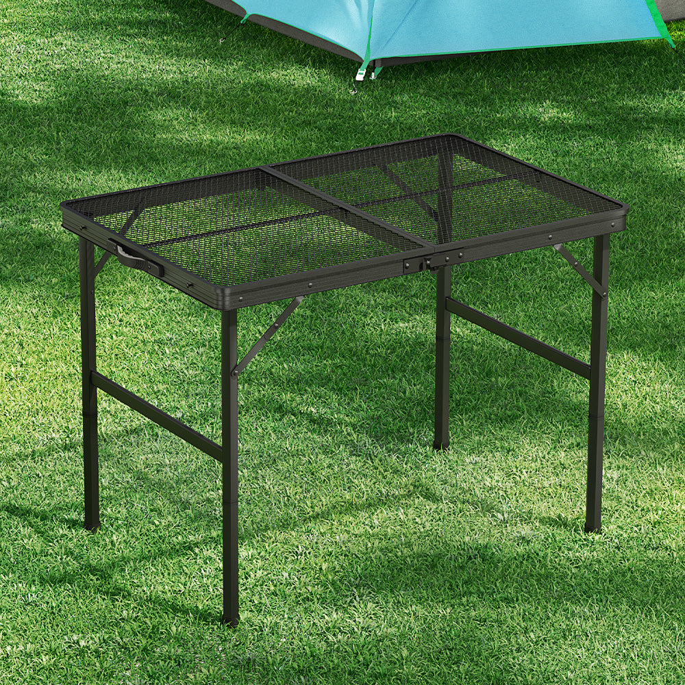 Weisshorn 90cm Aluminium Folding Camping Table Portable BBQ Picnic