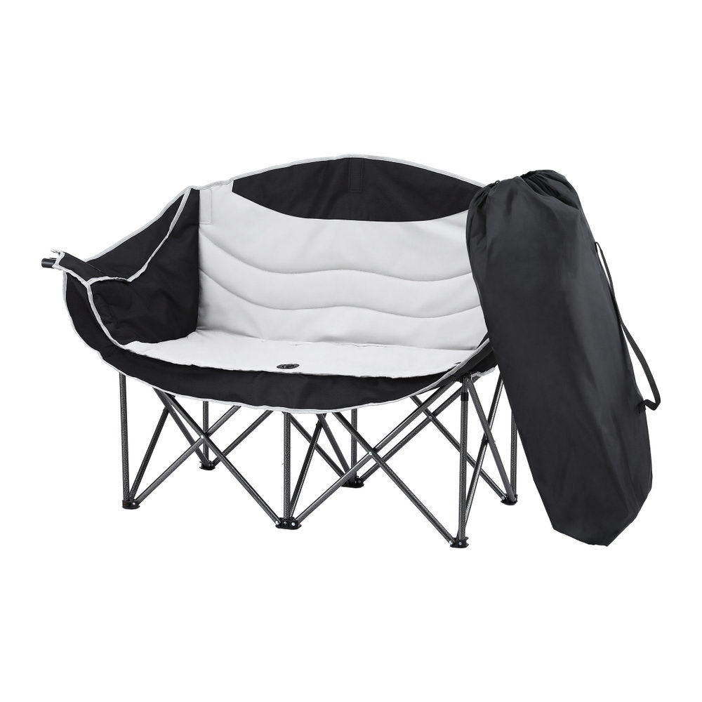 Weisshorn Double Moon Camping Chair Folding Portable Seat 240KG