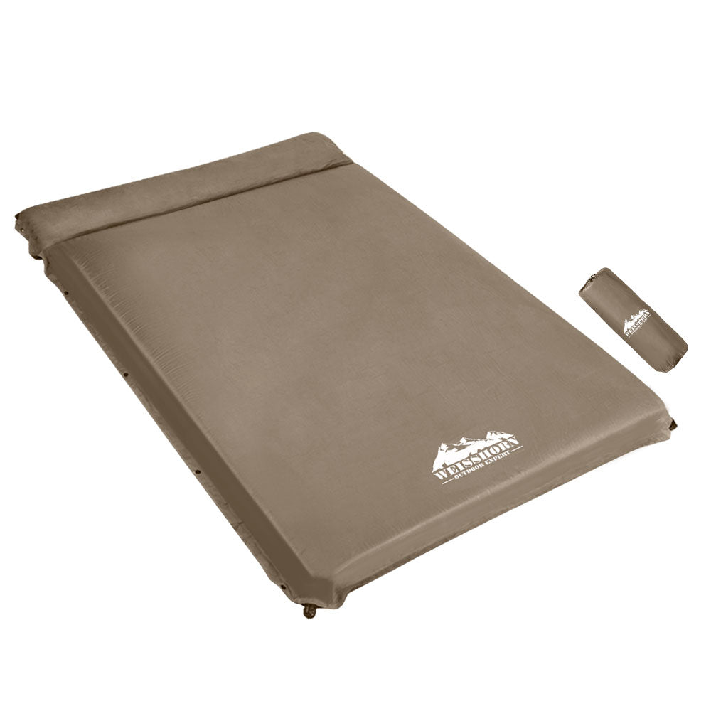 Weisshorn Double Self Inflating Sleeping Mat 10cm Coffee