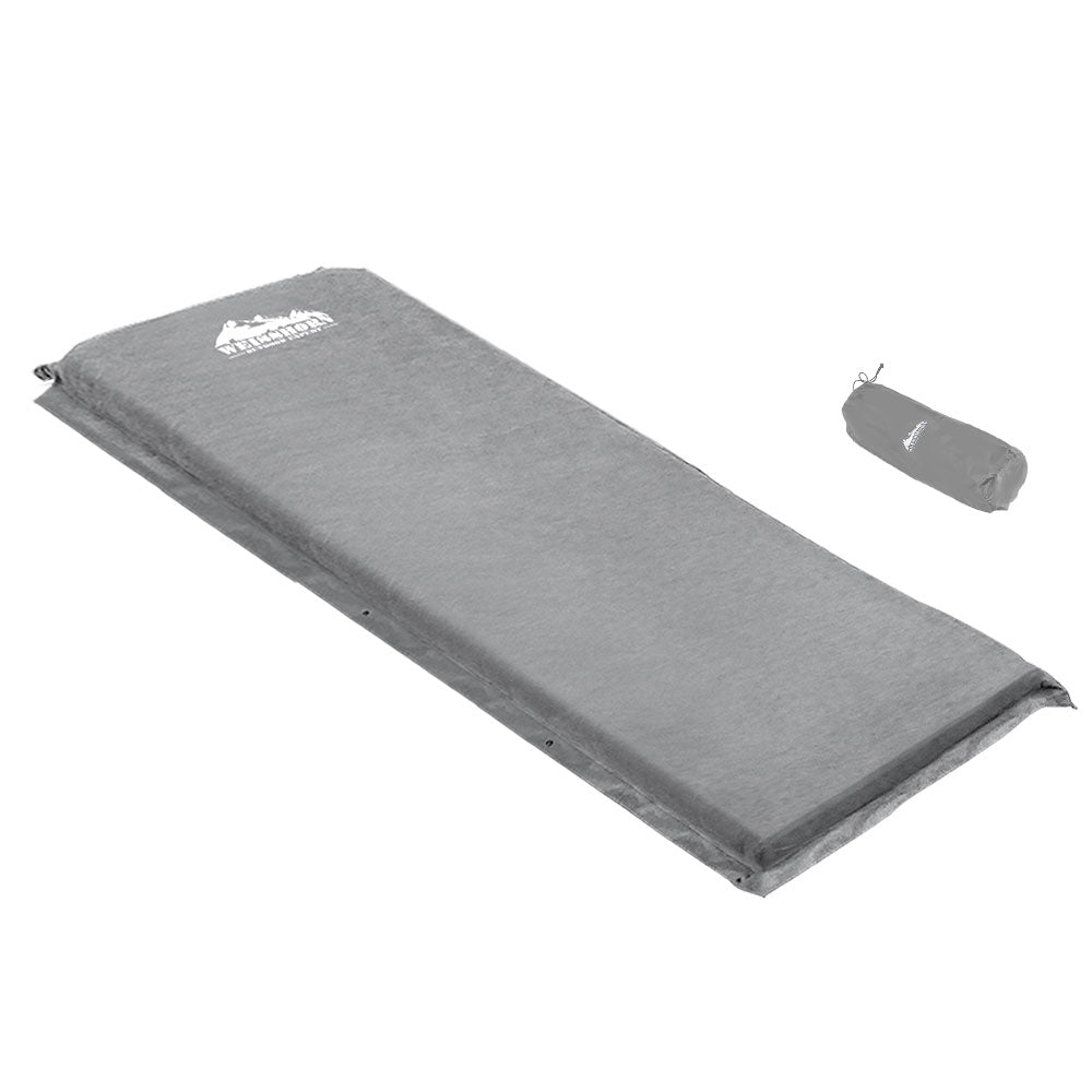 Weisshorn Self Inflating Camping Sleeping Mat Single Grey