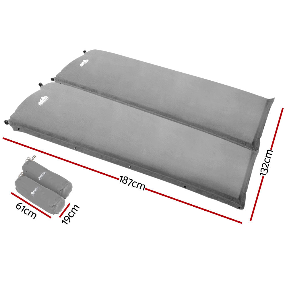 Weisshorn Double Camping Mattress Self-Inflating Grey