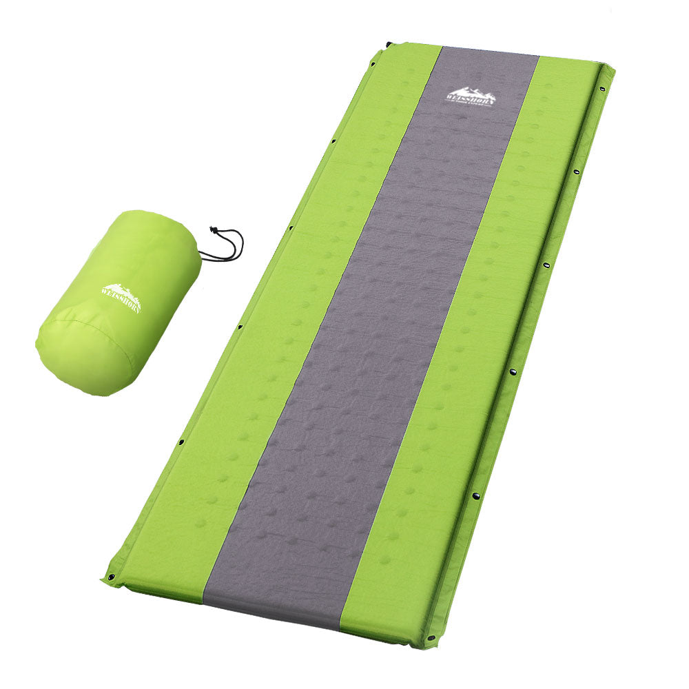 Weisshorn Single Self-Inflating Camping Sleeping Mat Green