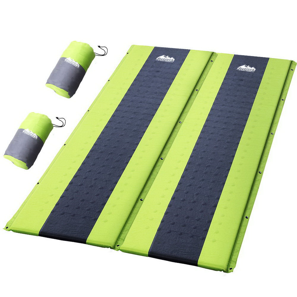 Weisshorn Double Self Inflating Camping Sleeping Mat Green
