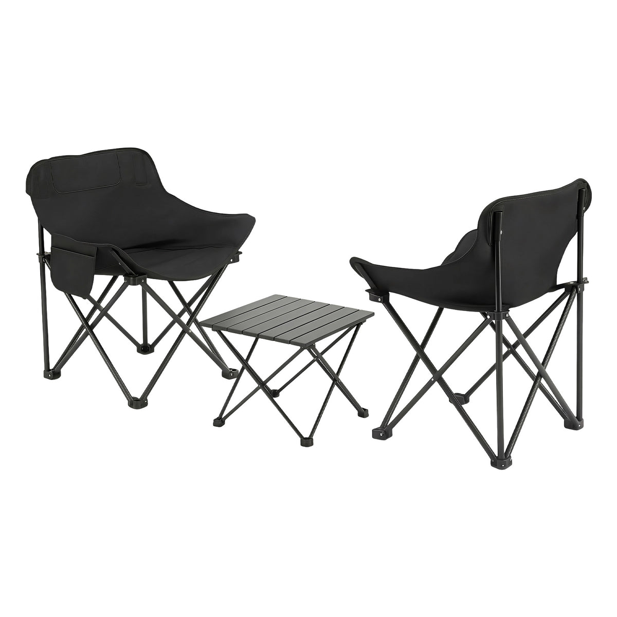Weisshorn 3 Piece Camping Table and Chair Set Folding Aluminium