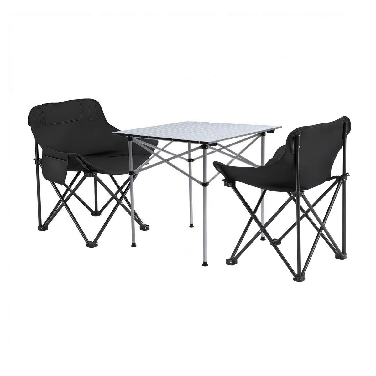 Weisshorn 3-Piece Camping Table and Chair Set Folding Aluminium