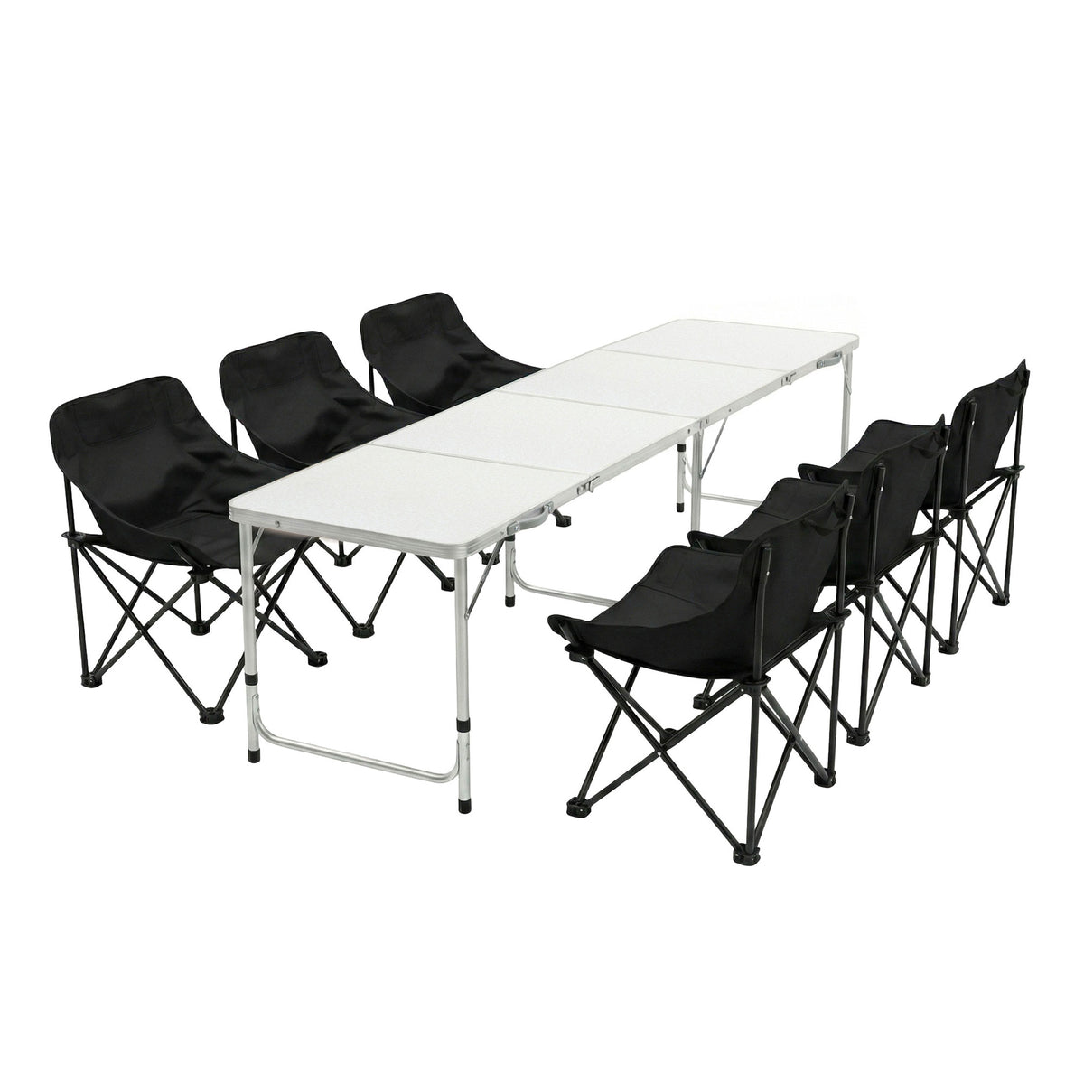 Weisshorn 7 Piece Camping Table and Chair Set Folding Aluminium