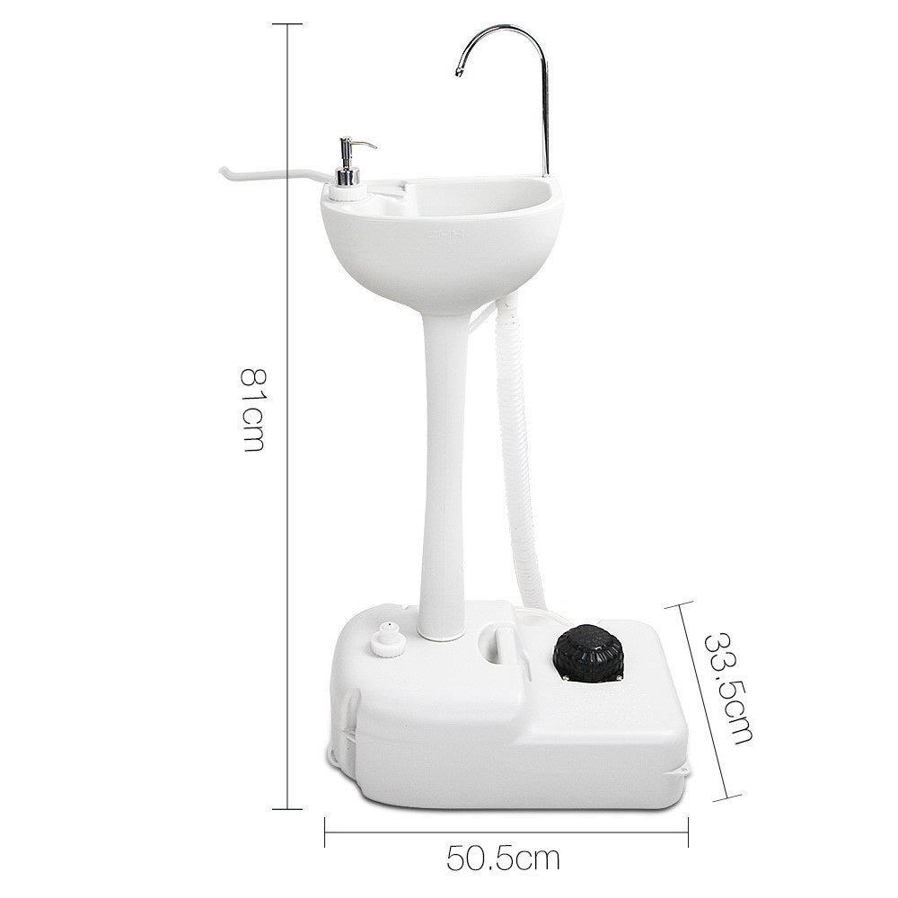 Weisshorn 19L Portable Hand Wash Basin Stand Grey