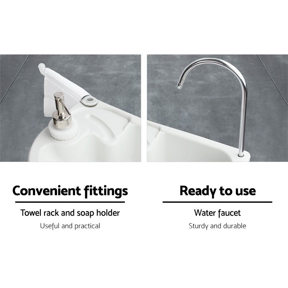 Weisshorn 19L Portable Hand Wash Basin Stand Grey