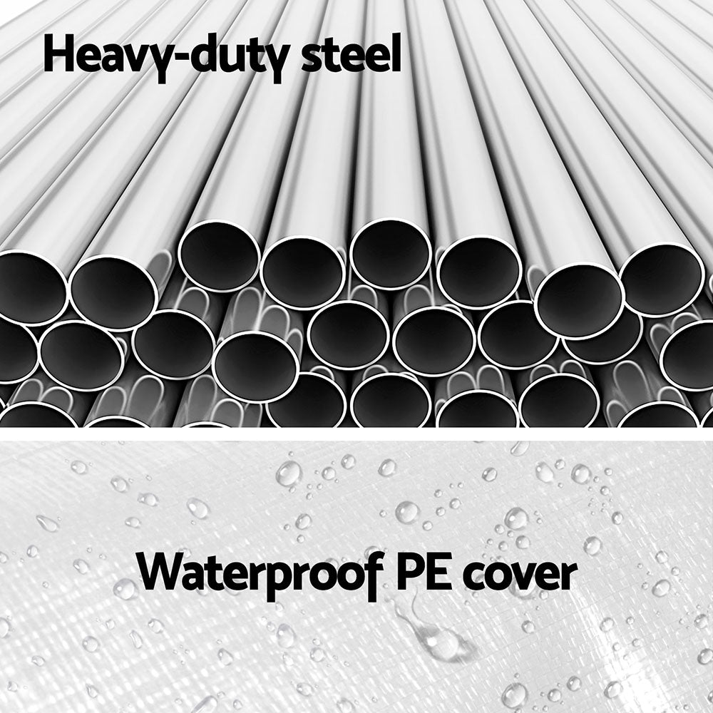 Instahut 6x6m Steel Carport Kit White Portable Shelter