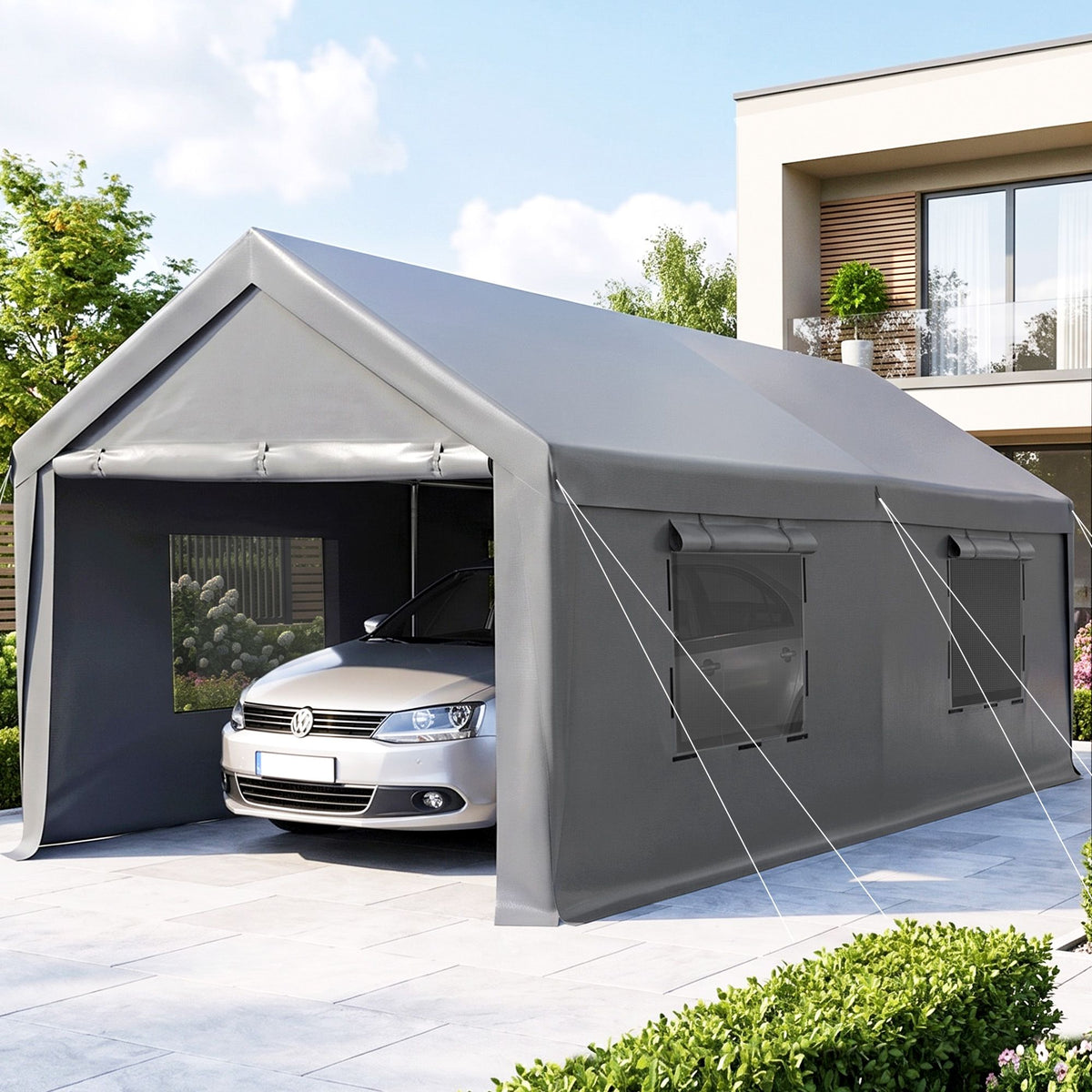 Instahut 3x6m Carport Canopy Tent Portable Garage Grey