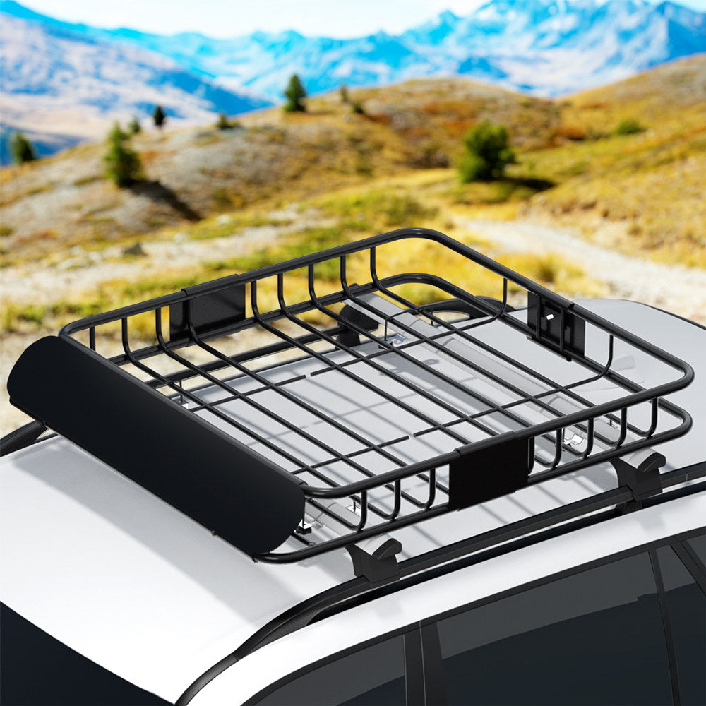 Giantz Universal Roof Rack Tray Cargo Carrier 111cm Black