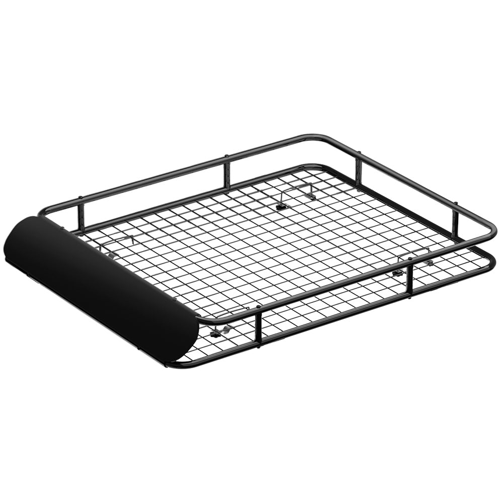 Giantz 123cm Car Roof Rack Basket Cargo Carrier Black