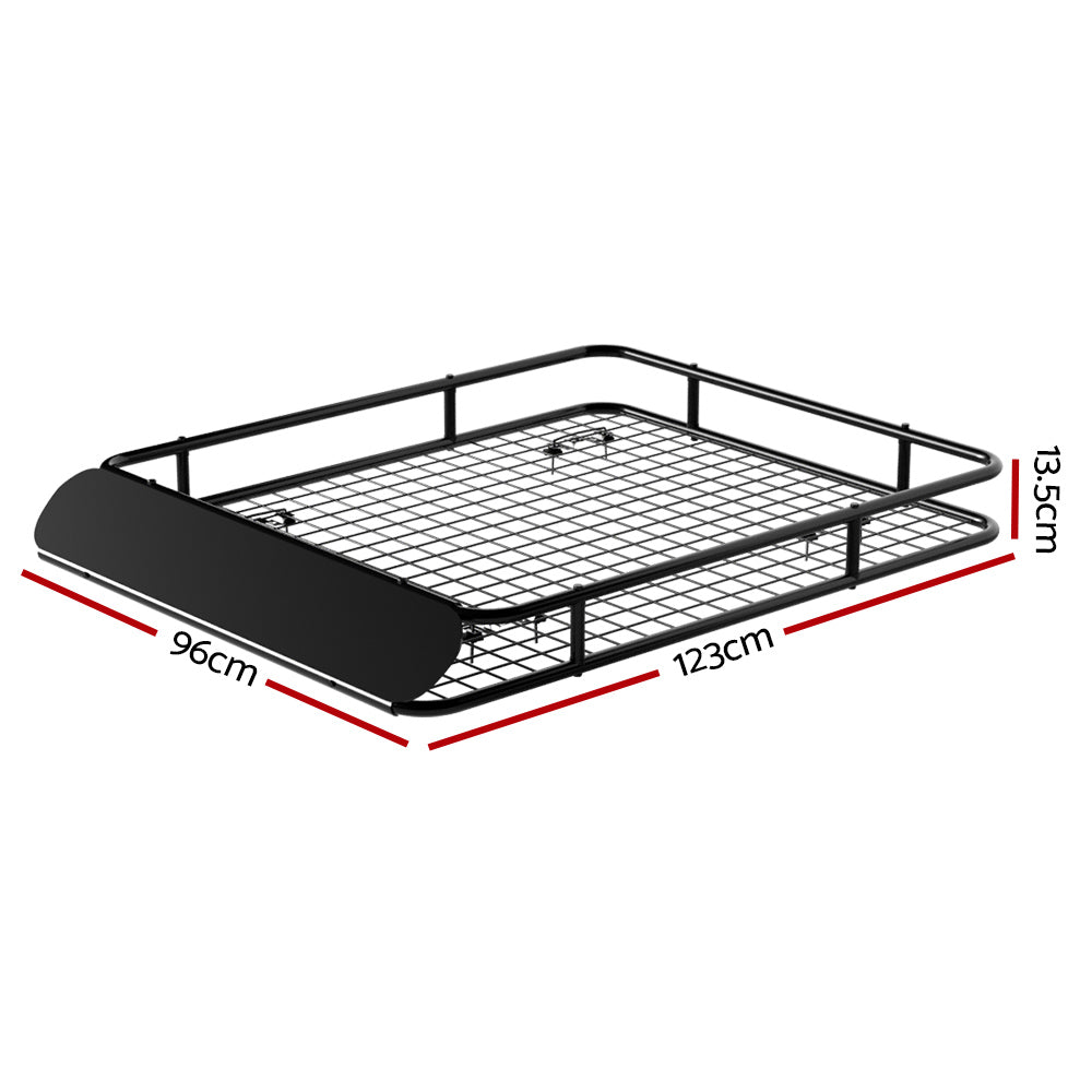 Giantz 123cm Car Roof Rack Basket Cargo Carrier Black