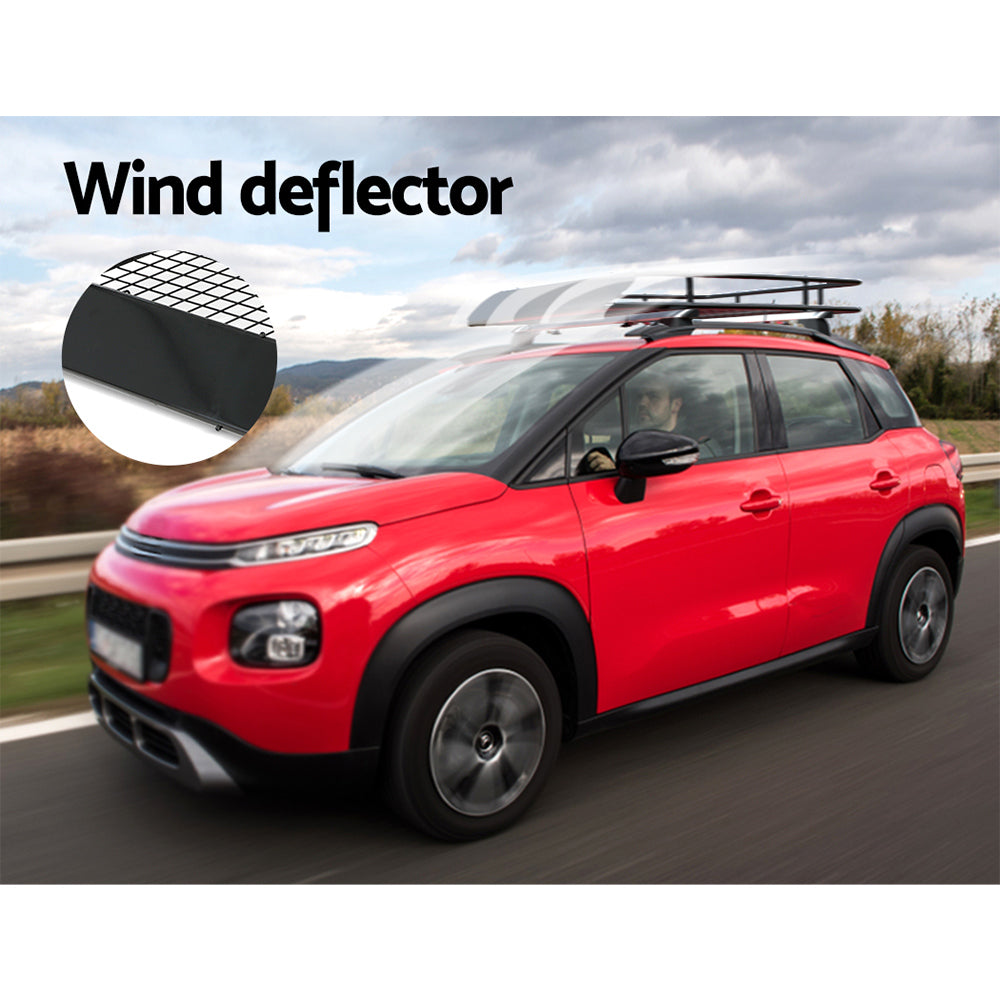 Giantz 123cm Car Roof Rack Basket Cargo Carrier Black