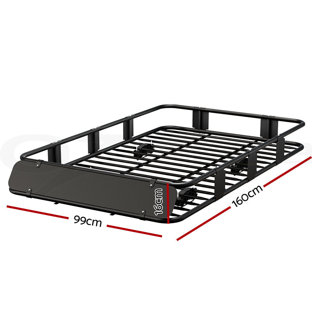 Giantz 160cm Car Roof Rack Basket Cargo Carrier Black