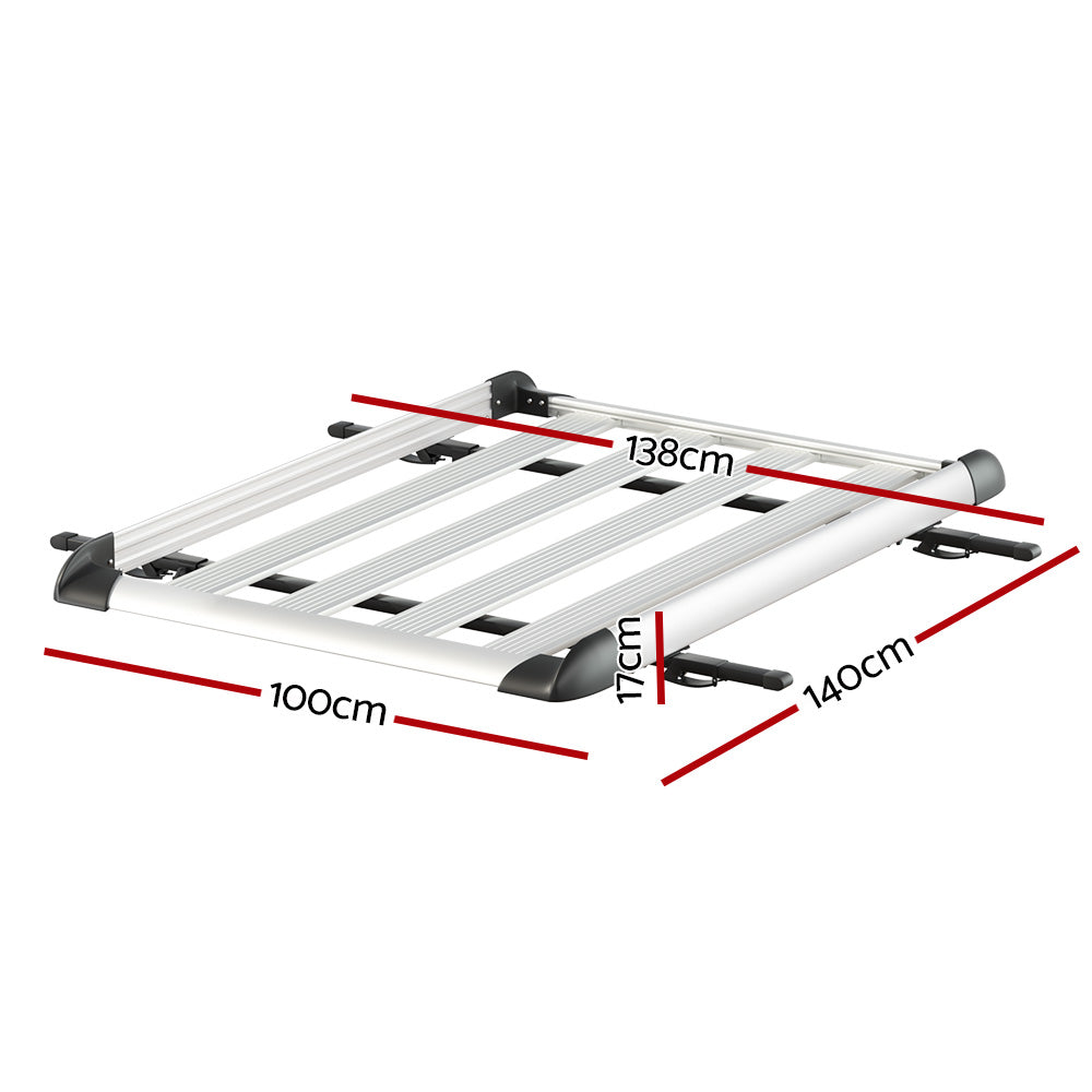 Giantz 140cm Car Roof Rack Basket Cargo Carrier Silver
