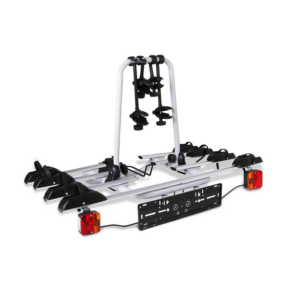 Giantz 4-Bike Carrier Rack Towbar Hitch Tail Light Silver