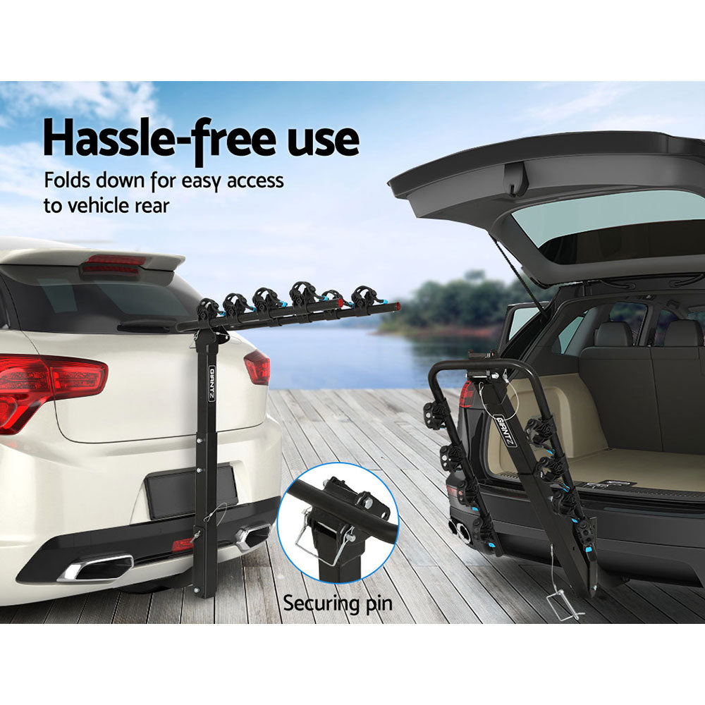Giantz 4-Bike Carrier Rack Foldable Rear Hitch Mount Black