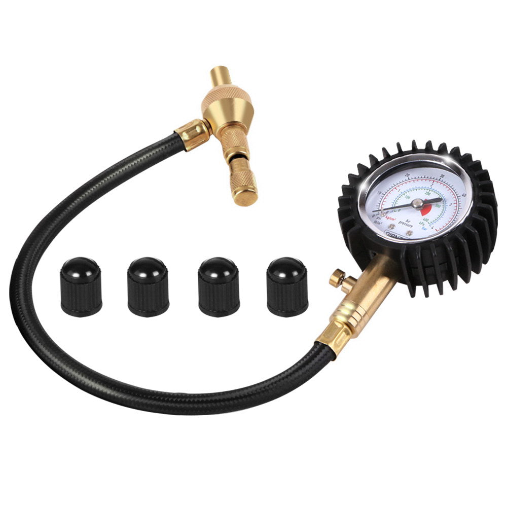 Giantz 4WD Tyre Gauge & Rapid Deflator 60PSI Black