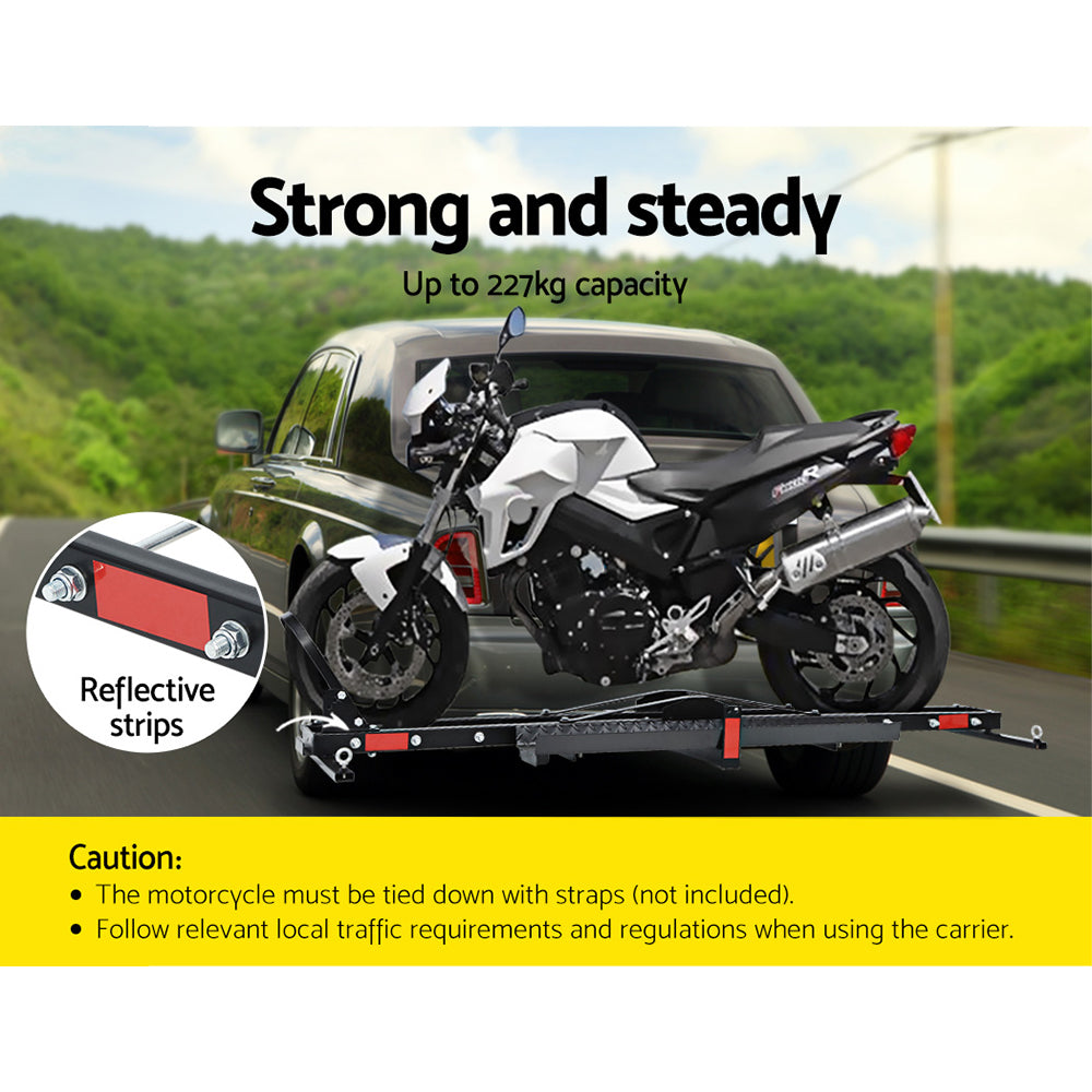 Giantz Motorcycle Carrier Rack 2" Towbar Steel Black
